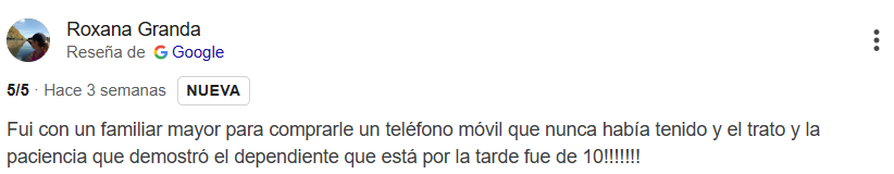 Opinión de Google sobre Tiendas Mamaandroid